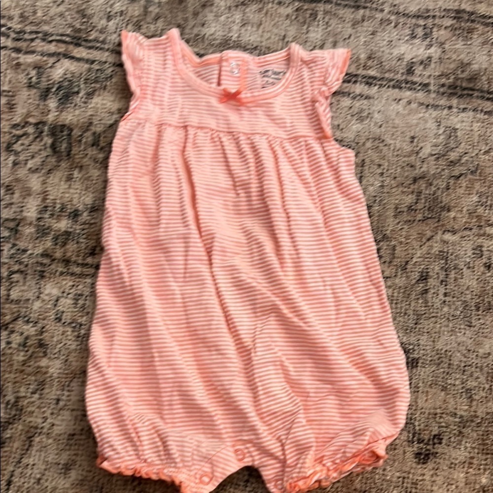 4/$20 Carter’s Striped Pink Baby Romper 6-9 Months